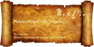 Mauszkopf Ányos névjegykártya